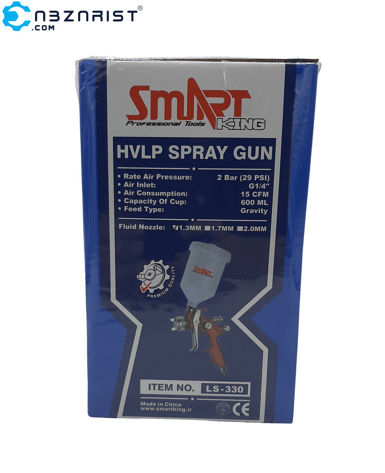 پیستوله رنگ بادی اسمارت کینگ کاسه رو با سوزن پاشش ۱.۳ مدل LS-330